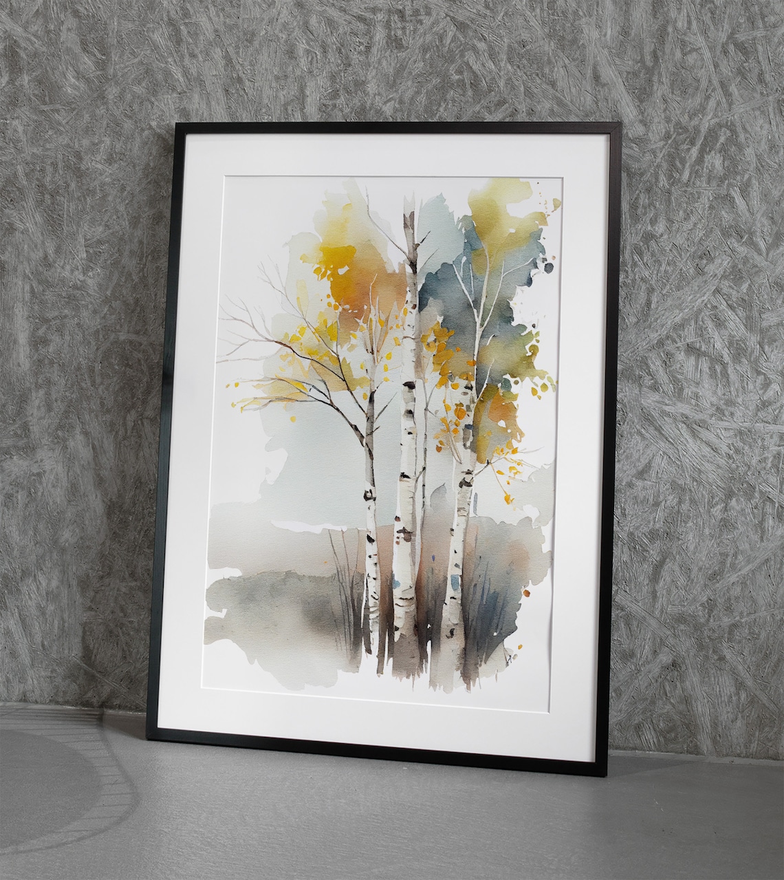 Birches Watercolor Forest Landscape Art Print - Image 3