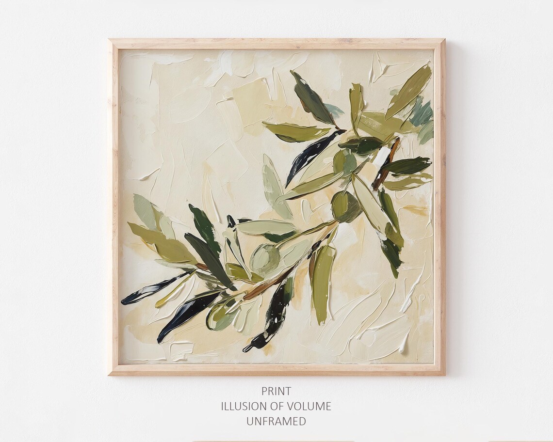 Olives Botanical Art Print, Farmhouse Kitchen Decor