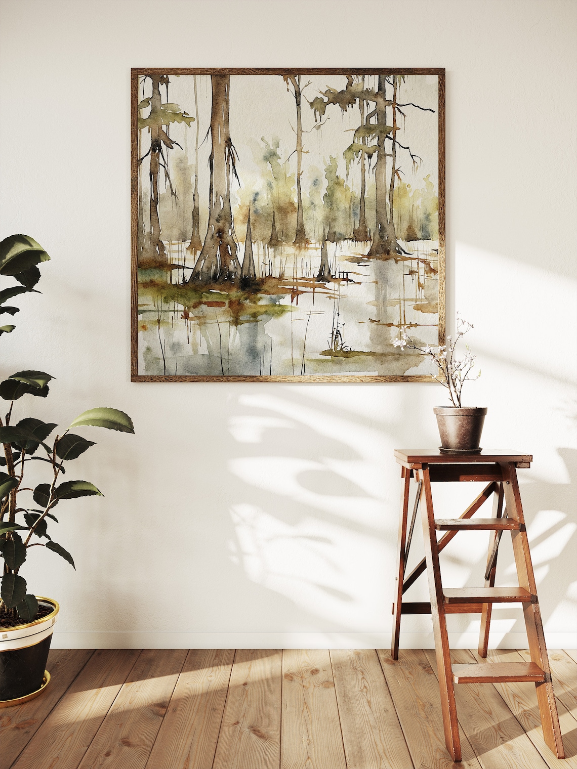 Louisiana Landscape Lake Martin Watercolor Art Print - Image 4