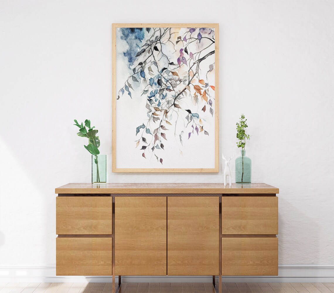 Birch Branch Watercolor Art Print, Nature Wall Art - Image 4