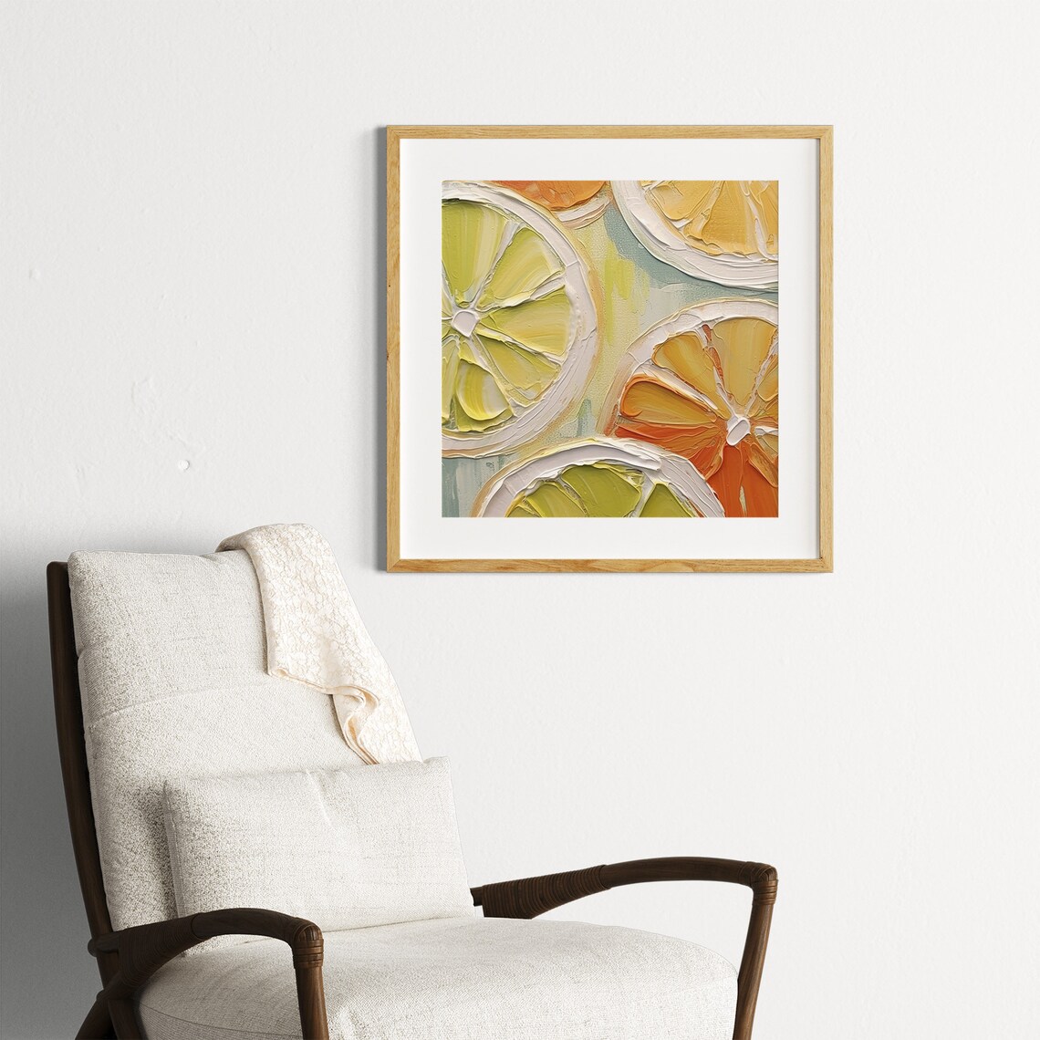 Orange Slices, Oil-Painting Style Kitchen Art Print - Image 3