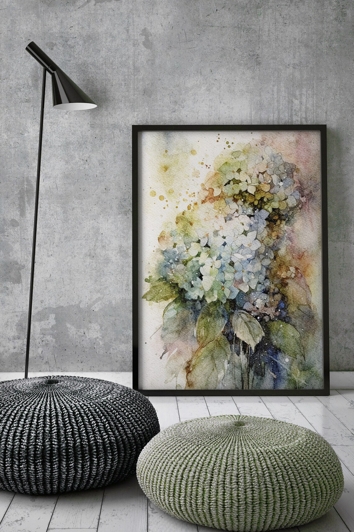 Hydrangea Watercolor Floral Art Print, Botanical - Image 2