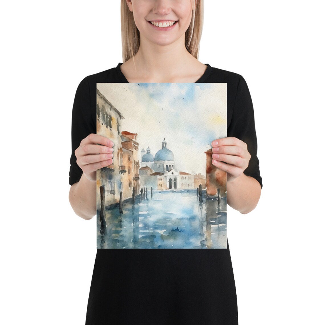 Venice Italian Travel Watercolor Cityscape Art Print - Image 2