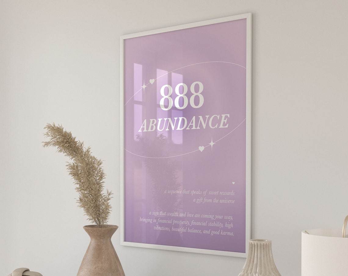 888 Wall Art Bedroom Decor Purple 888 Poster For Girls Purple Room Decor Angel Number 888 Wall Print Purple Aesthetic Decor