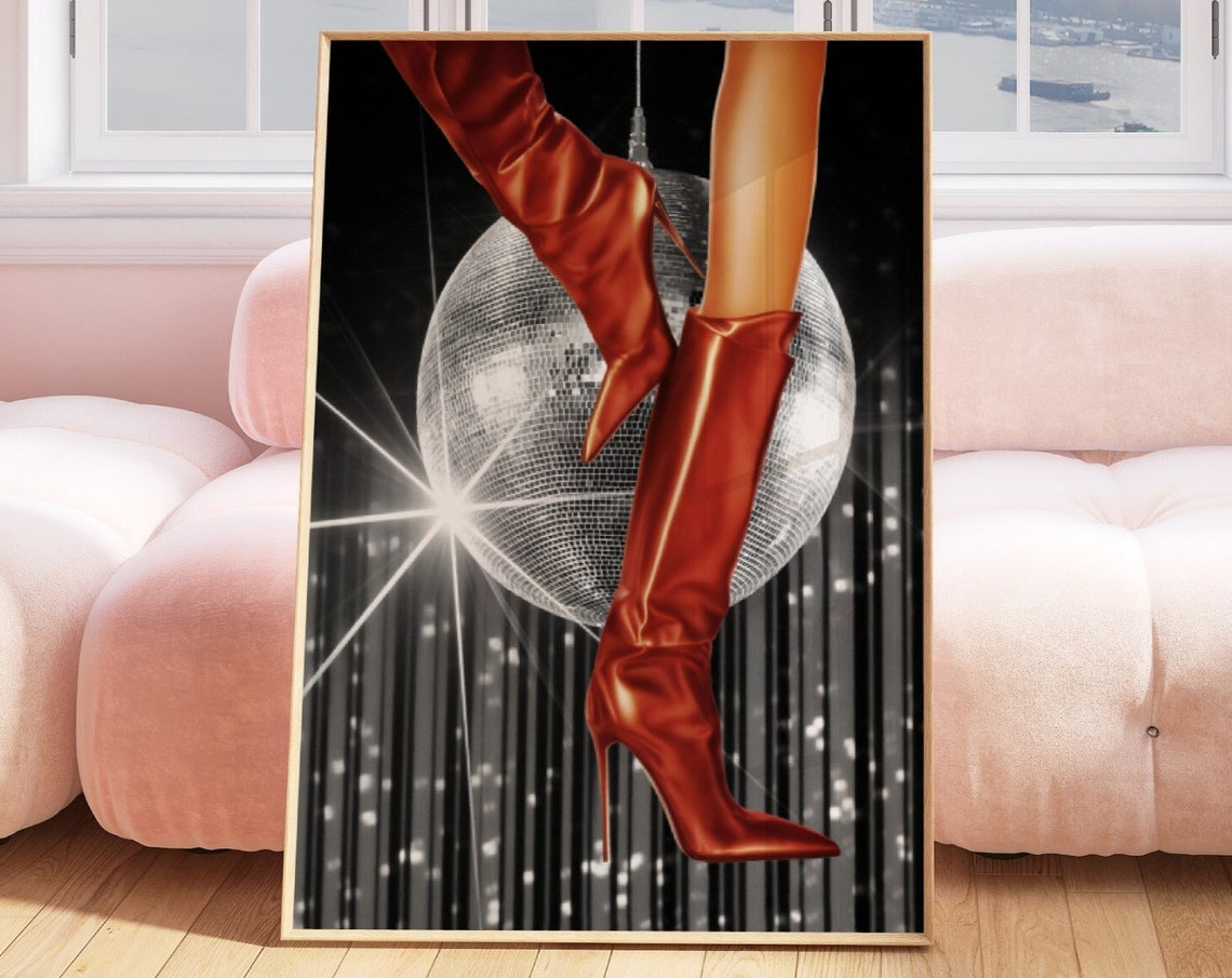 Red Boots Print Fashion Magazine Cover Print Trendy Print Feminist Wall Art Retro Fashion Print Vintage Poster Preppy Room Decor - Image 4