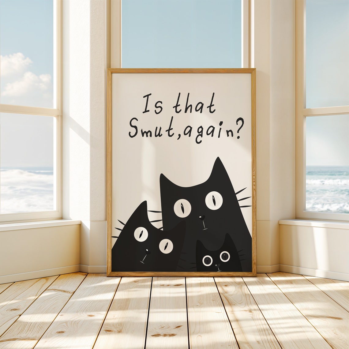 Is That Smut Again Funny Judging Black Cats Book Lover Poster - Image 2