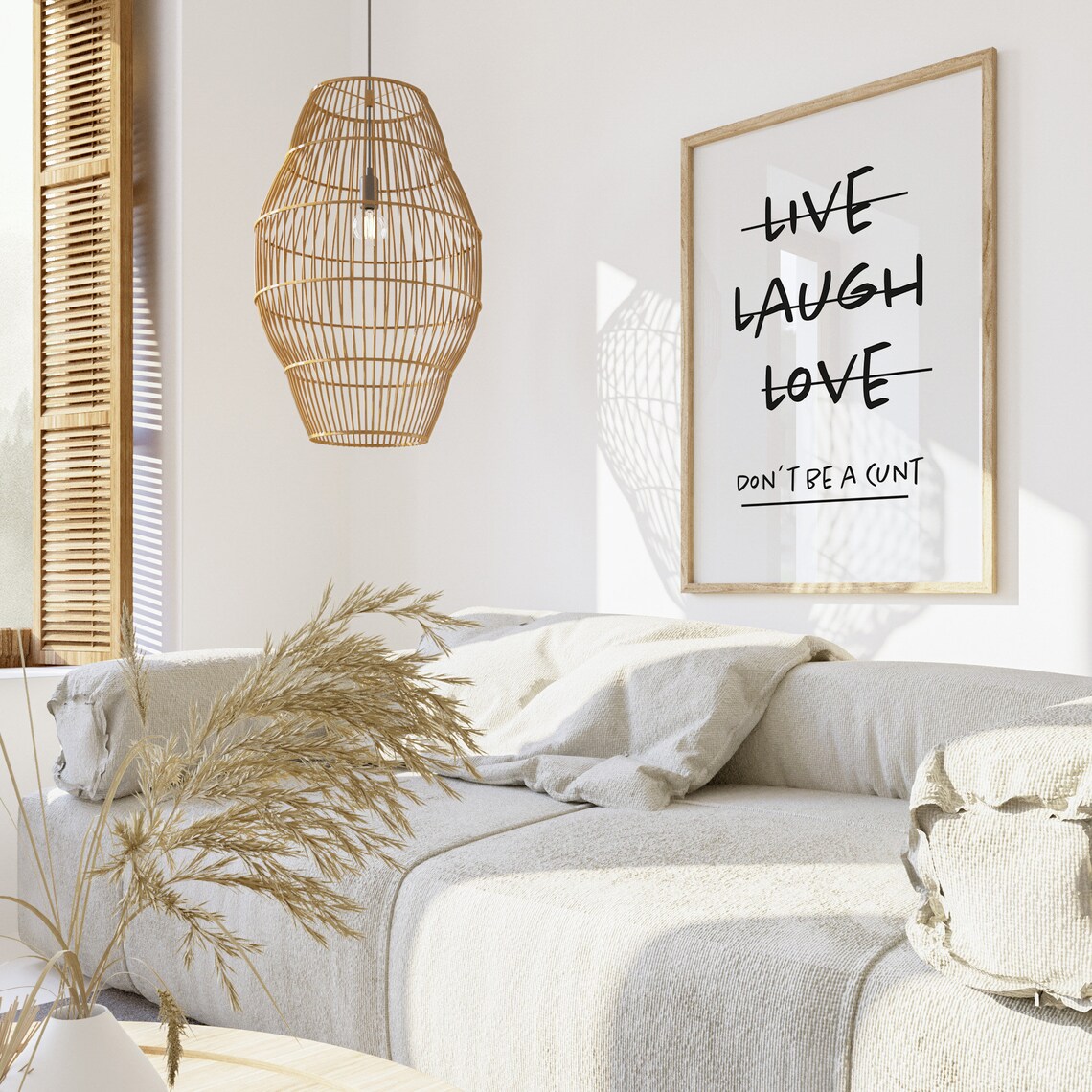Live Laugh Love Don't Be A Cnt Art Print - Image 2
