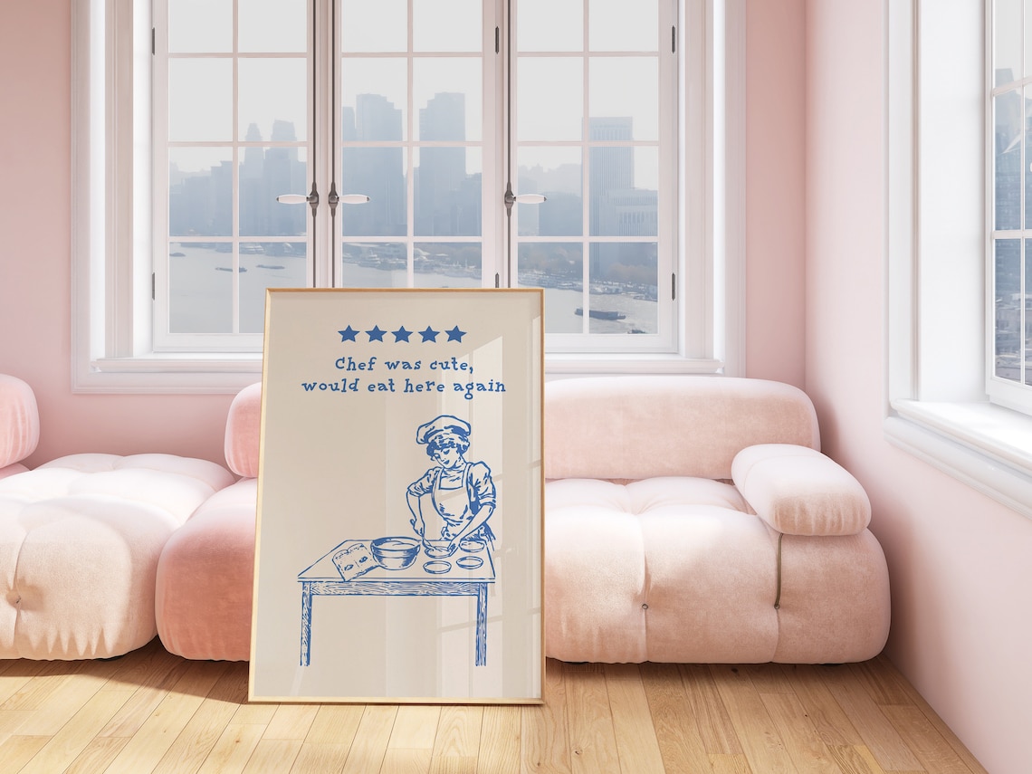 Chef Was Cute Would Eat Here Again Blue Star Kitchen Review Poster - Image 2