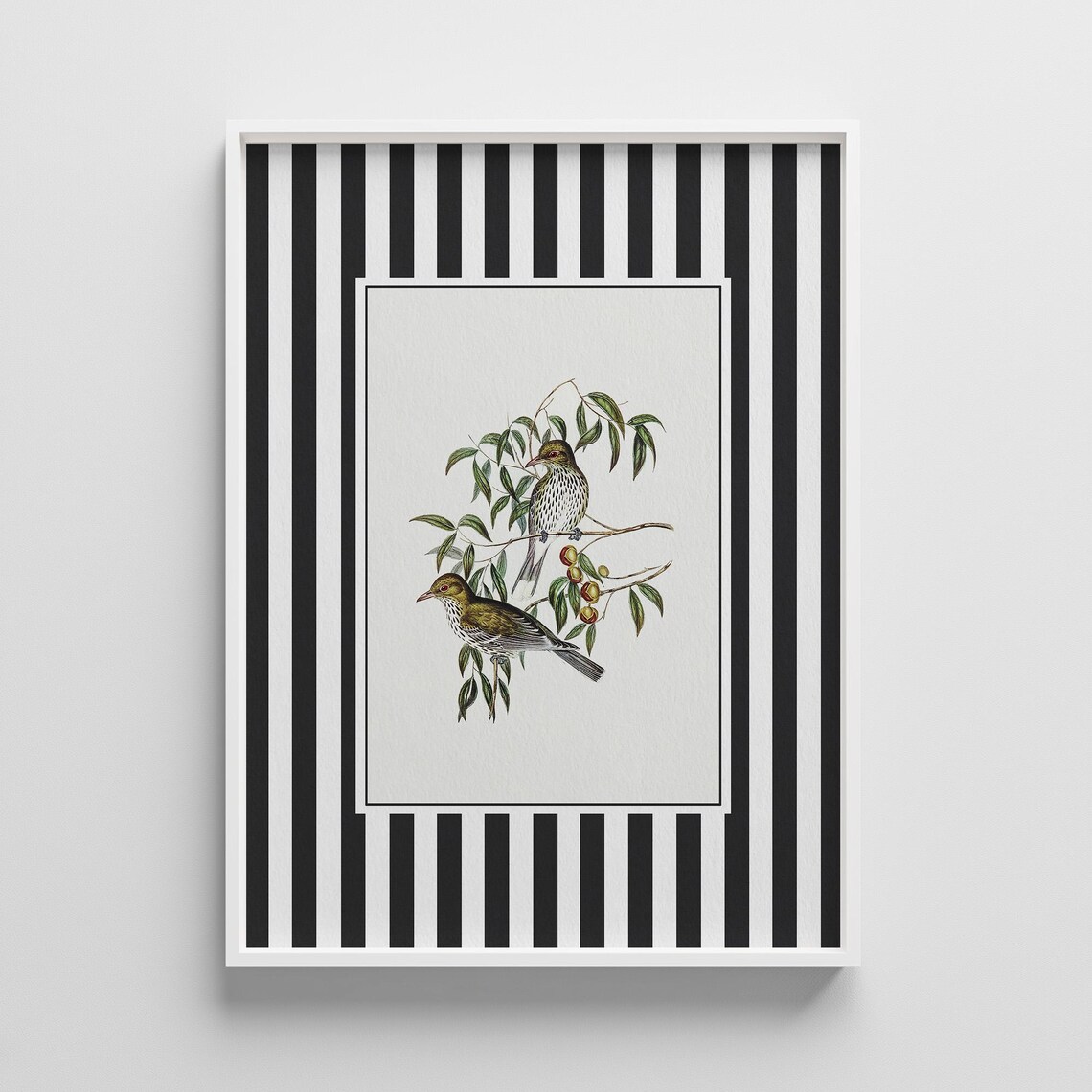 Vintage Bird Illustration Art Print, Grandmillennial Decor