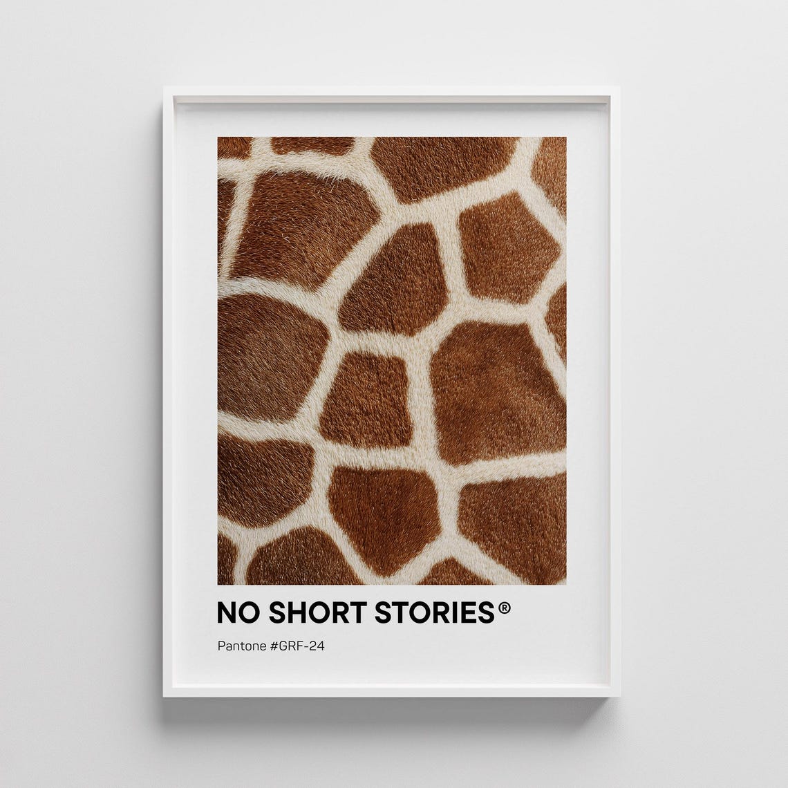 Giraffe Fur Texture No Short Stories Pantone Style Pop Art Poster
