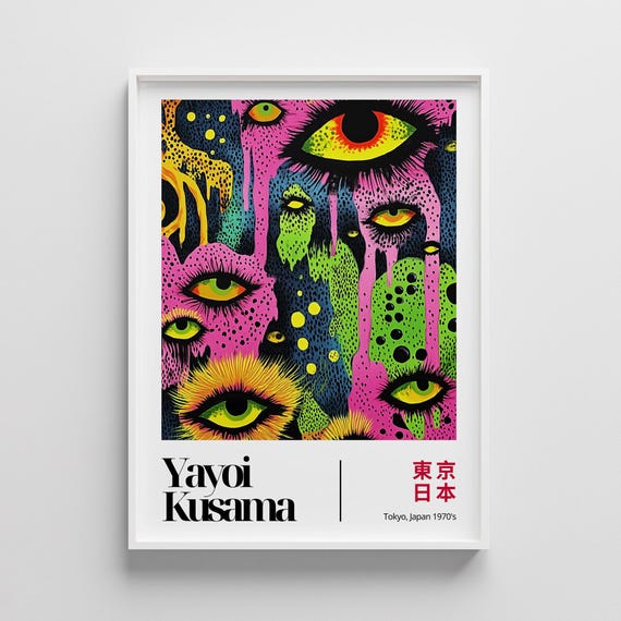 Yayoi Kusama Eye Art Print Japanese Abstract Pop