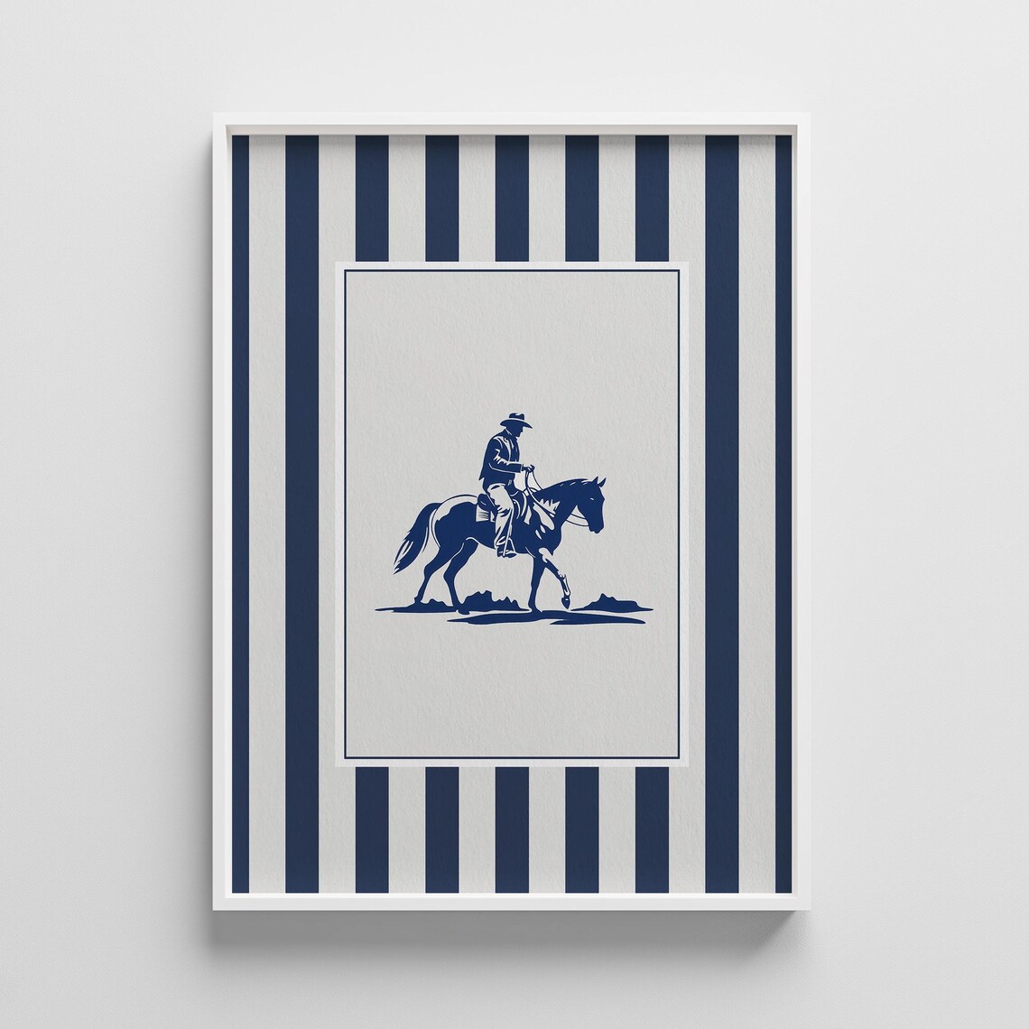 Coastal Cowboy Bronco Print Preppy Western Nursery Art