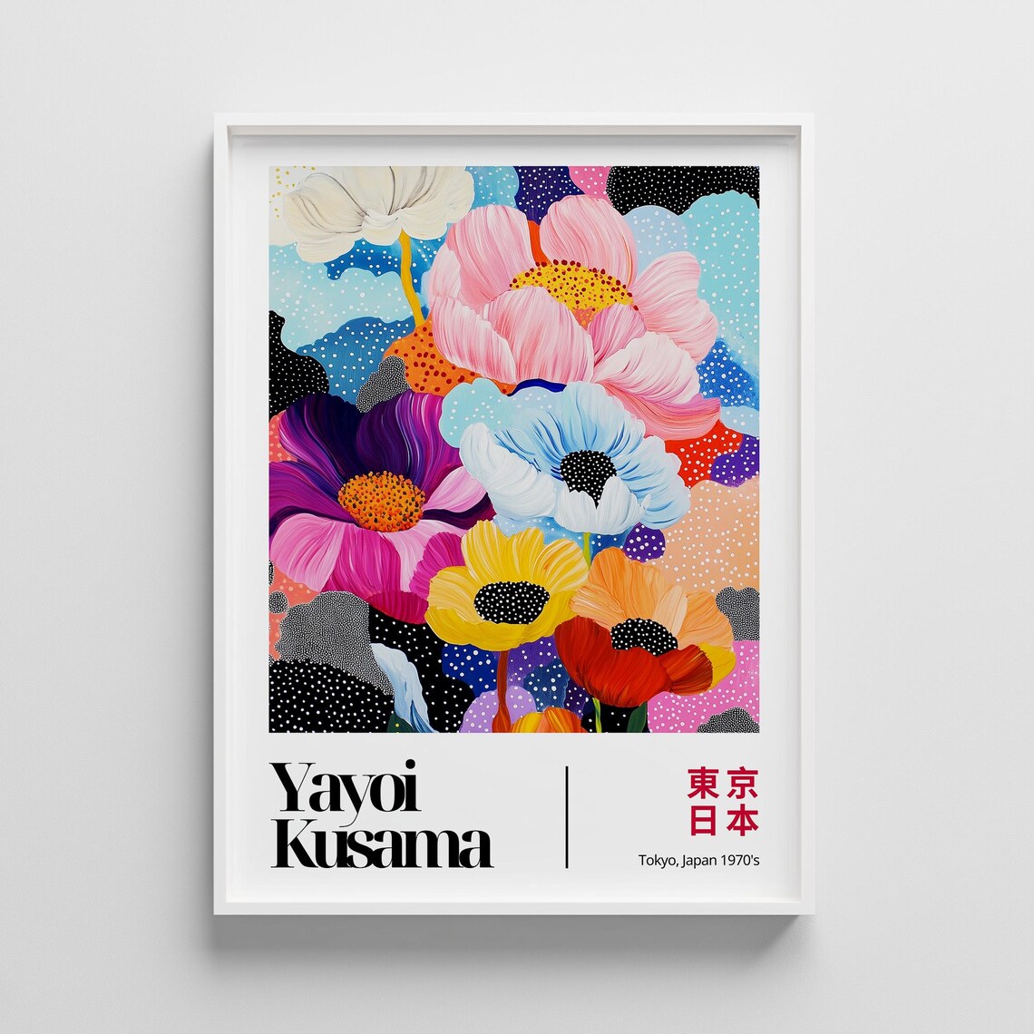 Yayoi Kusama Colorful Anemone Flower Garden Japanese Art Poster