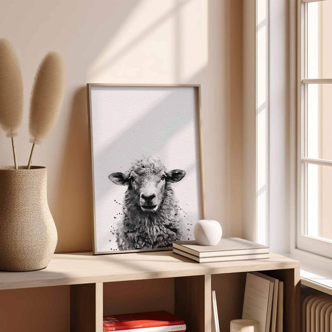 Sheep Watercolor, Farm Animals Nursery Art Print - Image 3