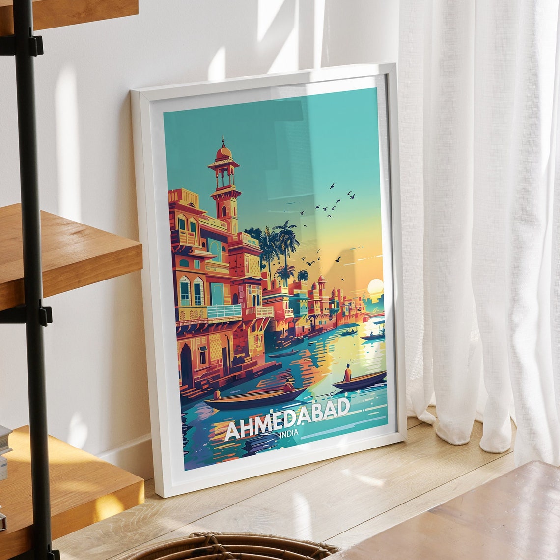 Ahmedabad Print India Ahmedabad Travel Poster India Travel Poster India Cityscape Wall Art Unique City Decor