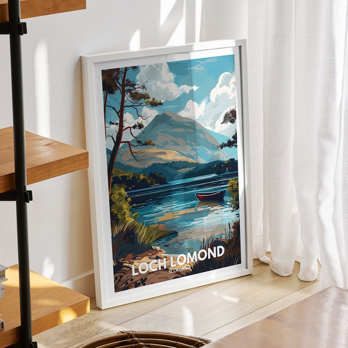 Loch Lomond Print Scotland Loch Lomond Poster Scotland Travel Poster Natural Lake Wall Art Lake View Art Decor Holiday Poster