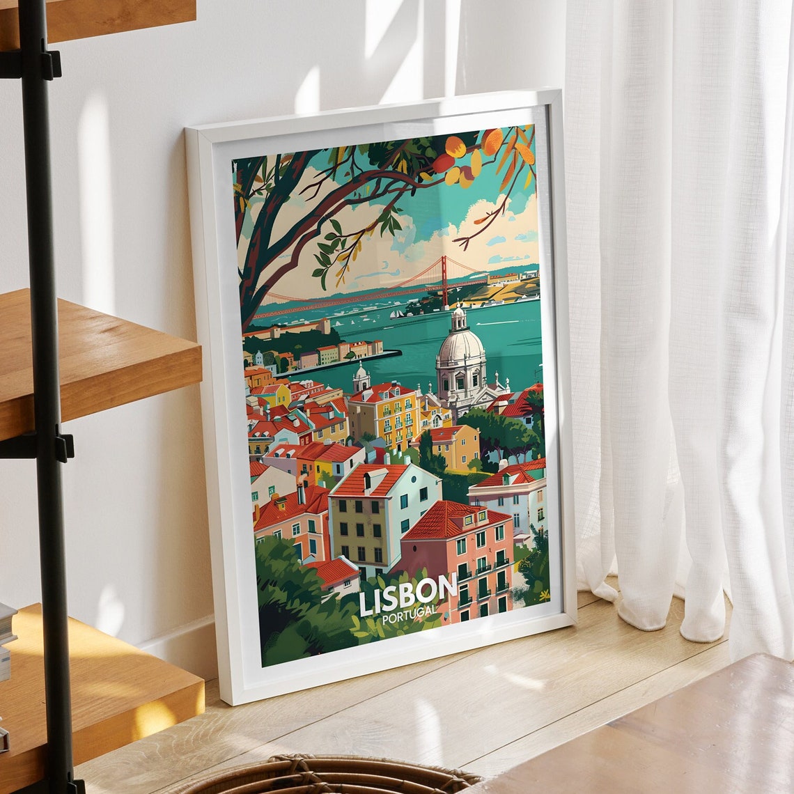 Lisbon Art Print Portugal Lisbon Travel Poster Portugal Travel Poster Portugal Cityscape Wall Art Unique City Decor