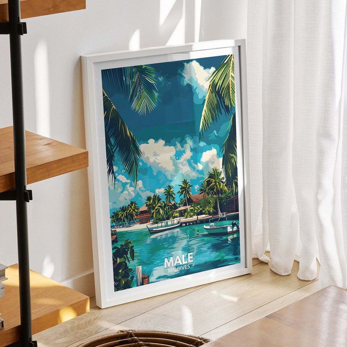 Male Print Maldives Male Travel Poster Maldives Travel Poster Maldives Cityscape Wall Art Unique City Decor