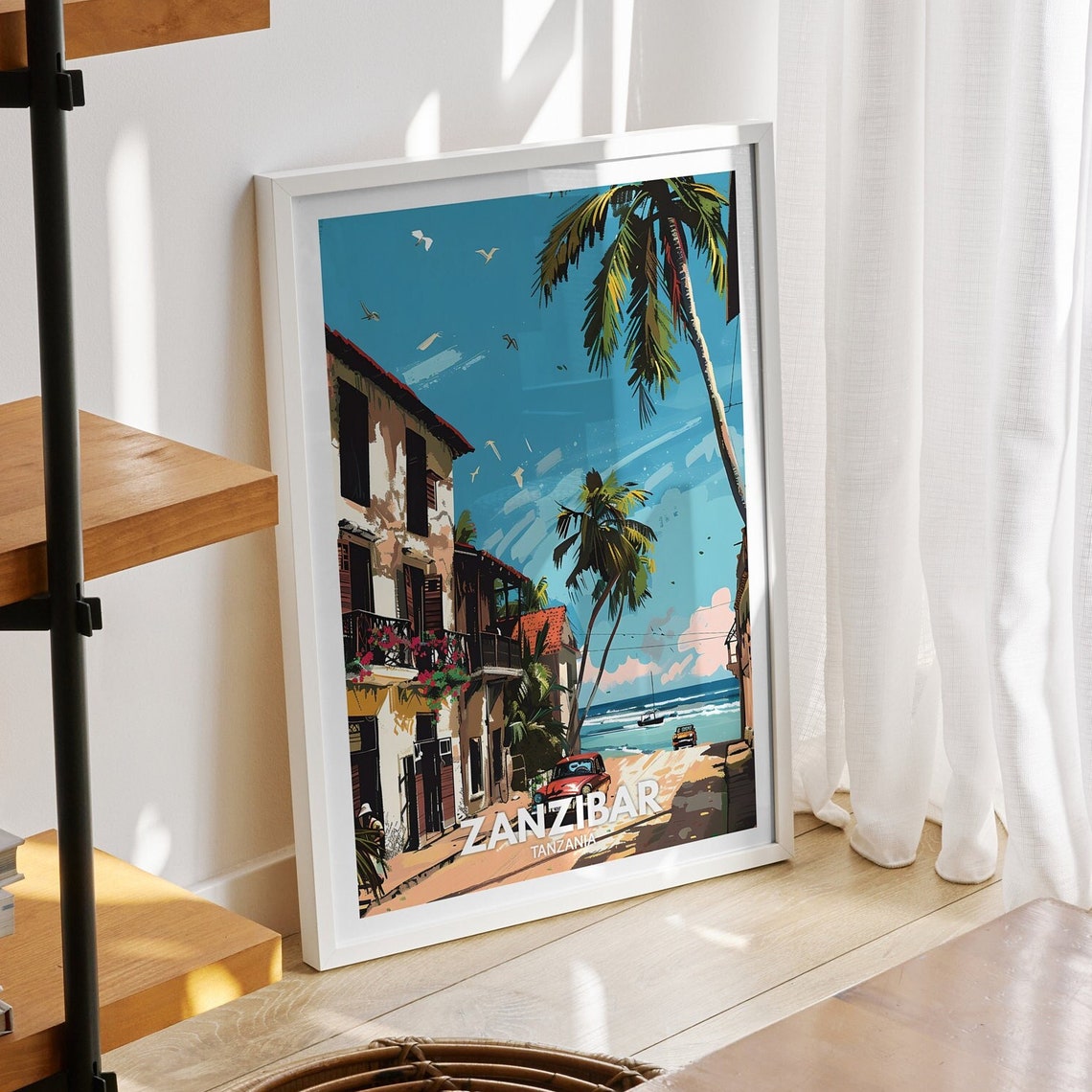 Zanzibar Print Tanzania Zanzibar Travel Poster Tanzania Travel Poster Tanzania Cityscape Wall Art Unique City Decor