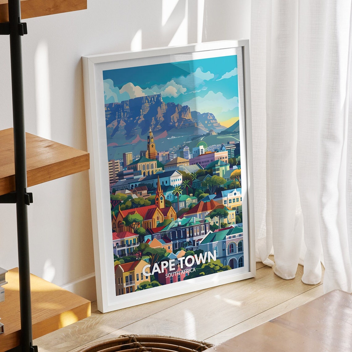 Cape Town Art Print South Africa Cape Town Poster South Africa Travel Poster South Africa Cityscape Wall Art Unique City Decor