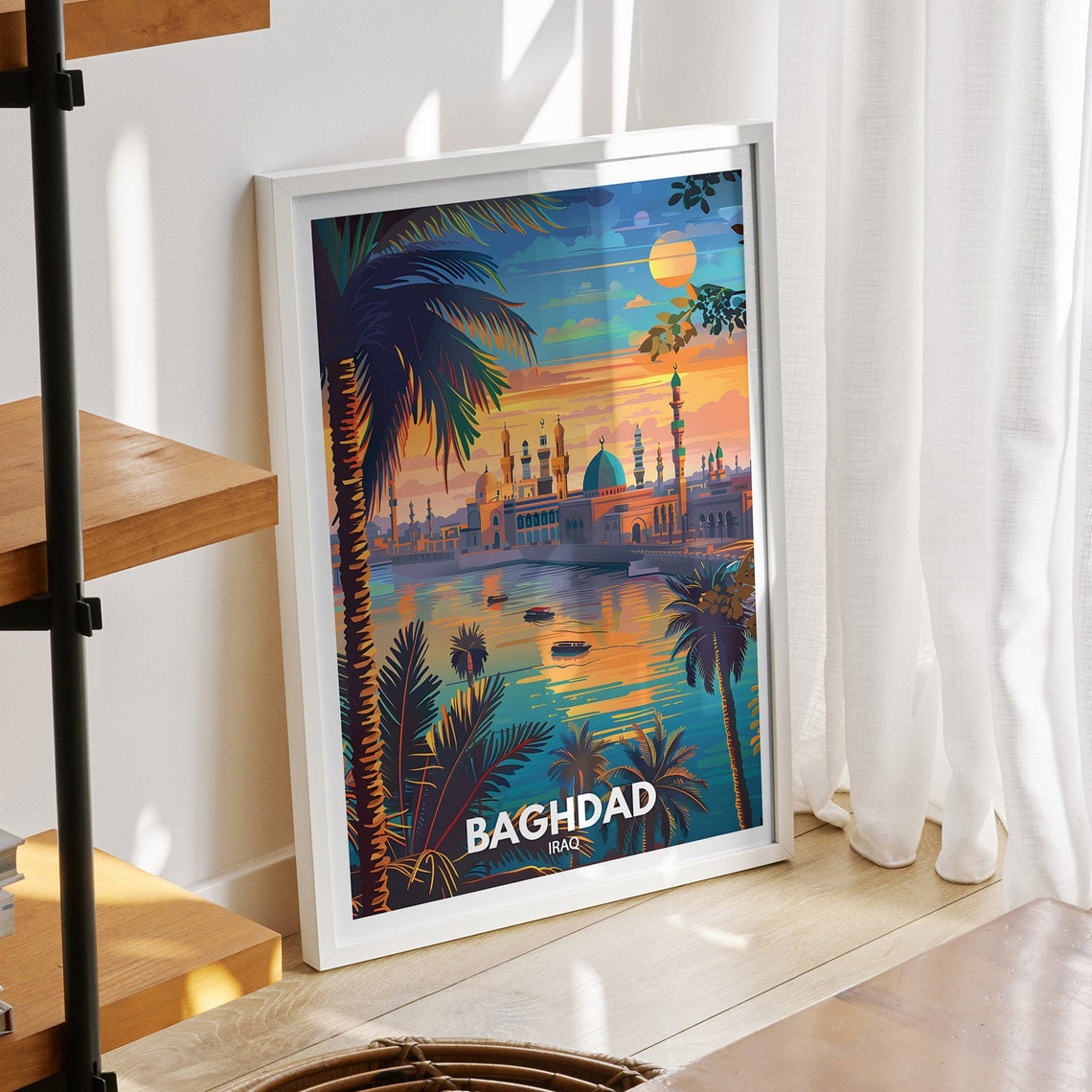 Baghdad Travel Print Iraq Baghdad Travel Poster Iraq Travel Poster Iraq Cityscape Wall Art Unique City Decor