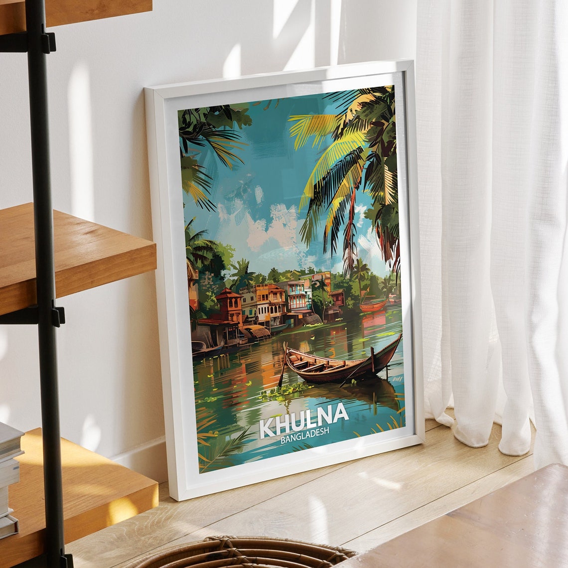 Khulna Print Bangladesh Khulna Travel Poster Bangladesh Travel Poster Bangladesh Cityscape Wall Art Unique City Decor