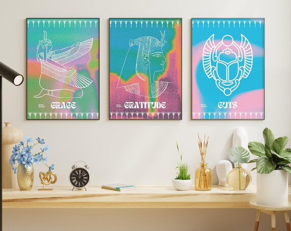 Grace Gratitude Guts Ancient Egypt Isis Cleopatra Scarab Set Poster