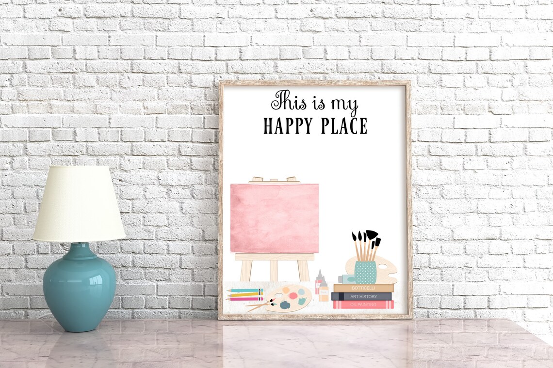 This Is My Happy Place Art Room Sign Art Supplies Print Paint And Sketch Decor 5x7 8x10 11x14 16x20 Artist Wall Decor Photo Prop - Image 3