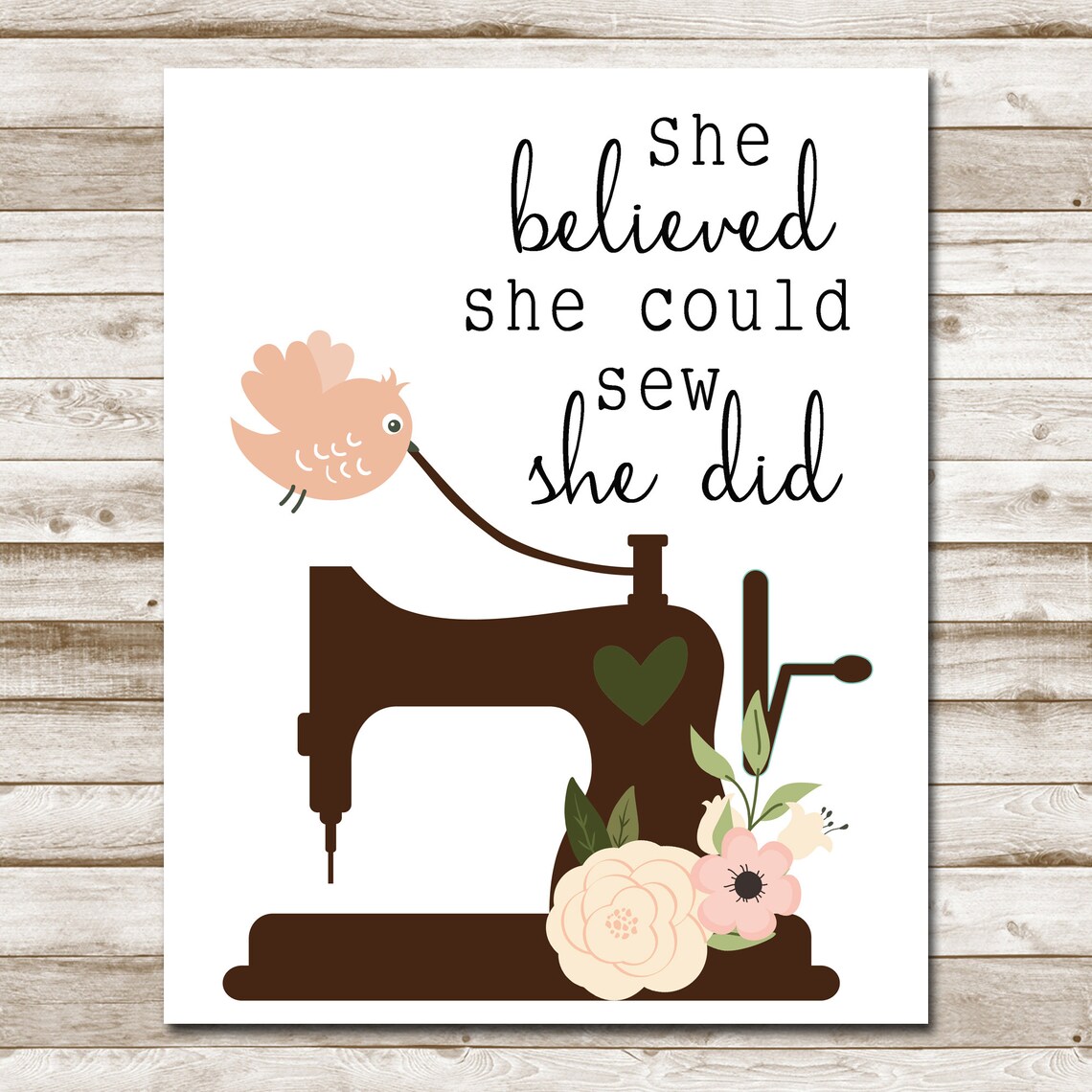She Believed She Could Sew Art Print, Sewing Room Decor - Image 4