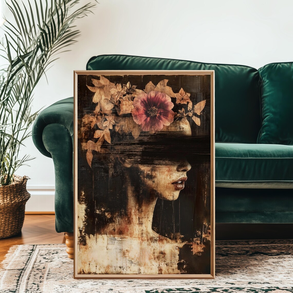 Botanical Woman Figure Abstract Wall Art Print - Image 2