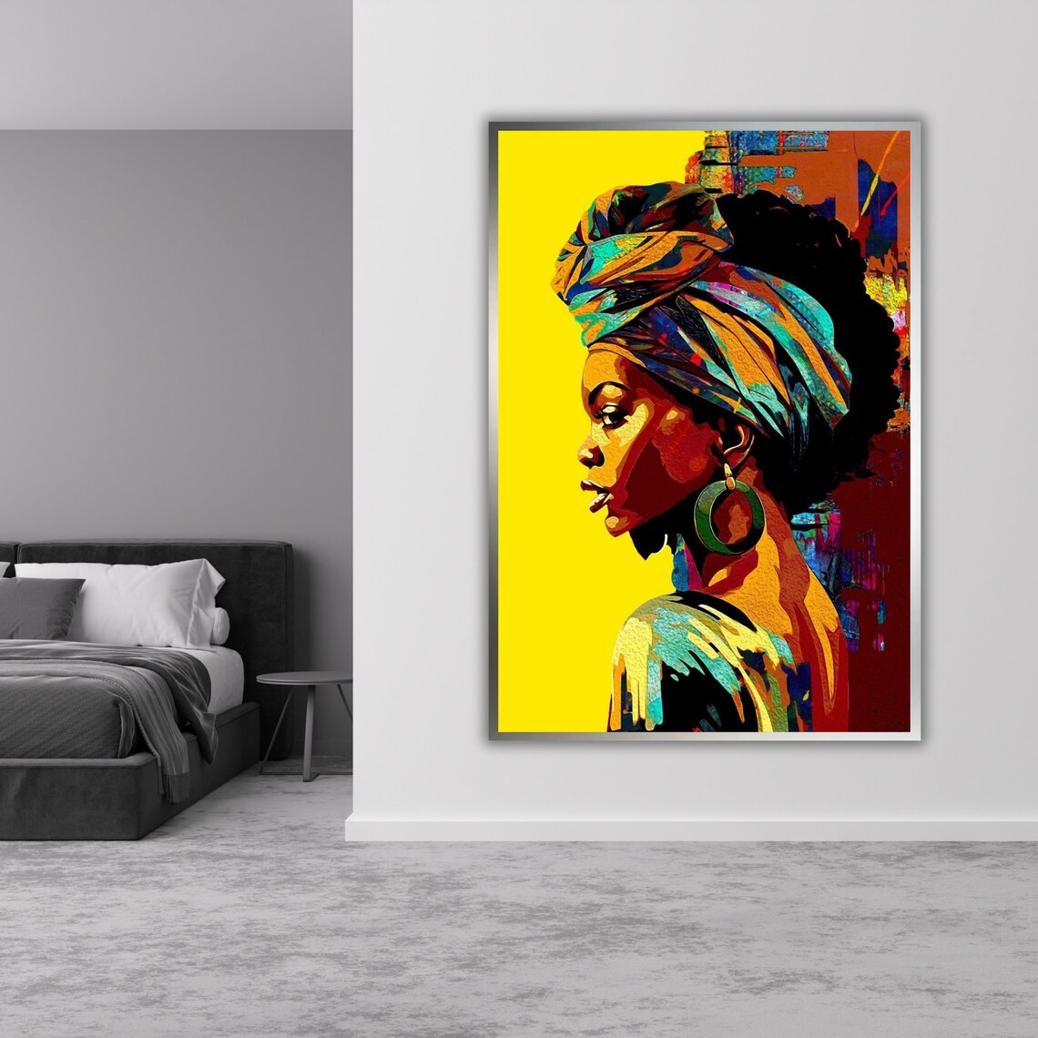 Ethnic Art Print African Woman Ready To Hang Framed Wall Decor Cultural Home Decor Wall Art - Image 4