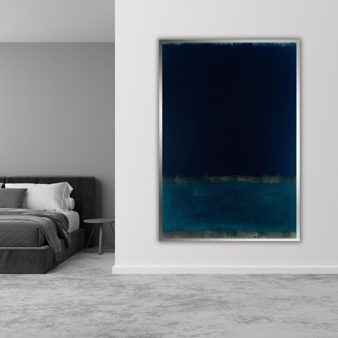 Rothko Inspired Navy Blue Color Field Abstract Modern Art Print - Image 3