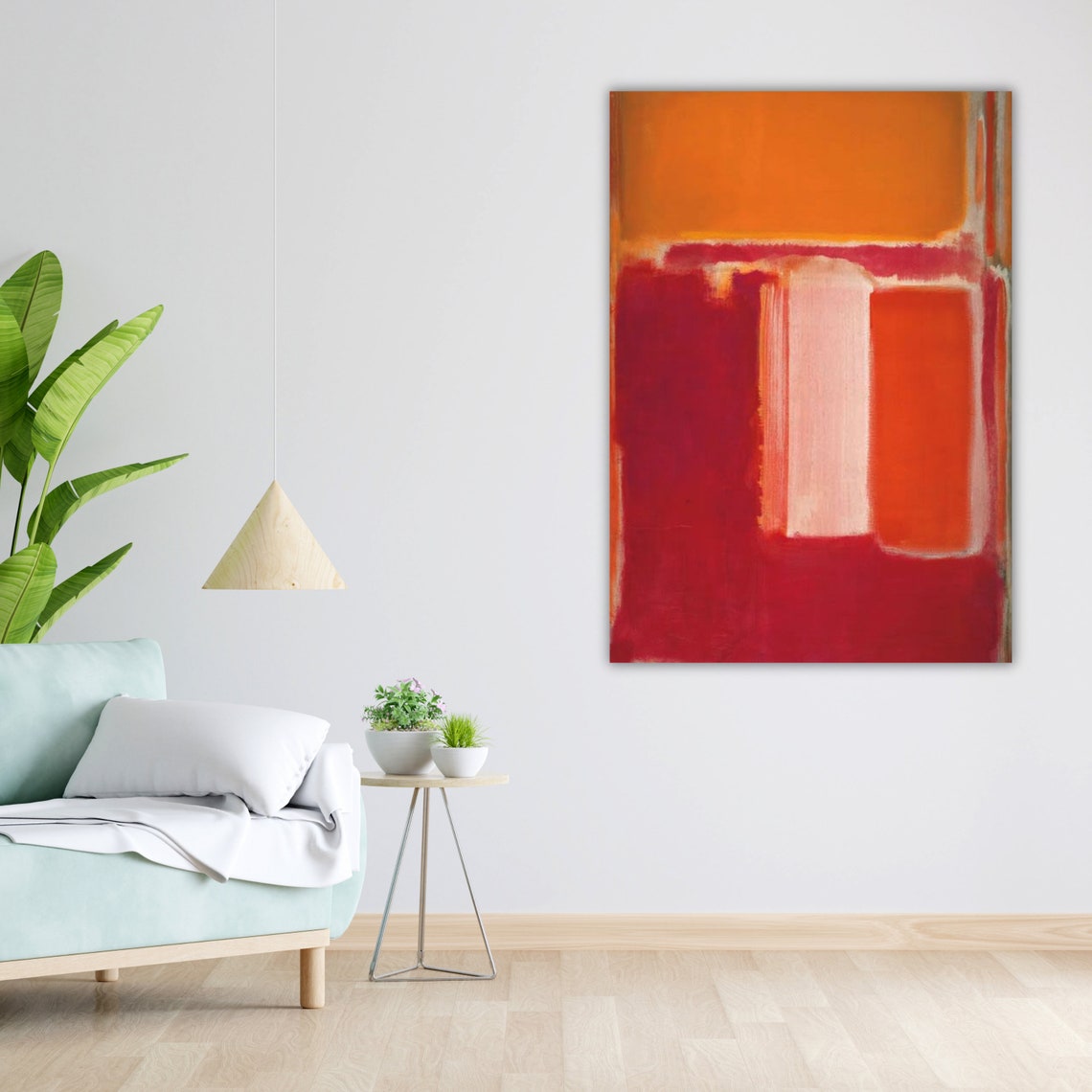 Rothko Style Orange Red Abstract Color Field Modern Art Wall Poster - Image 2