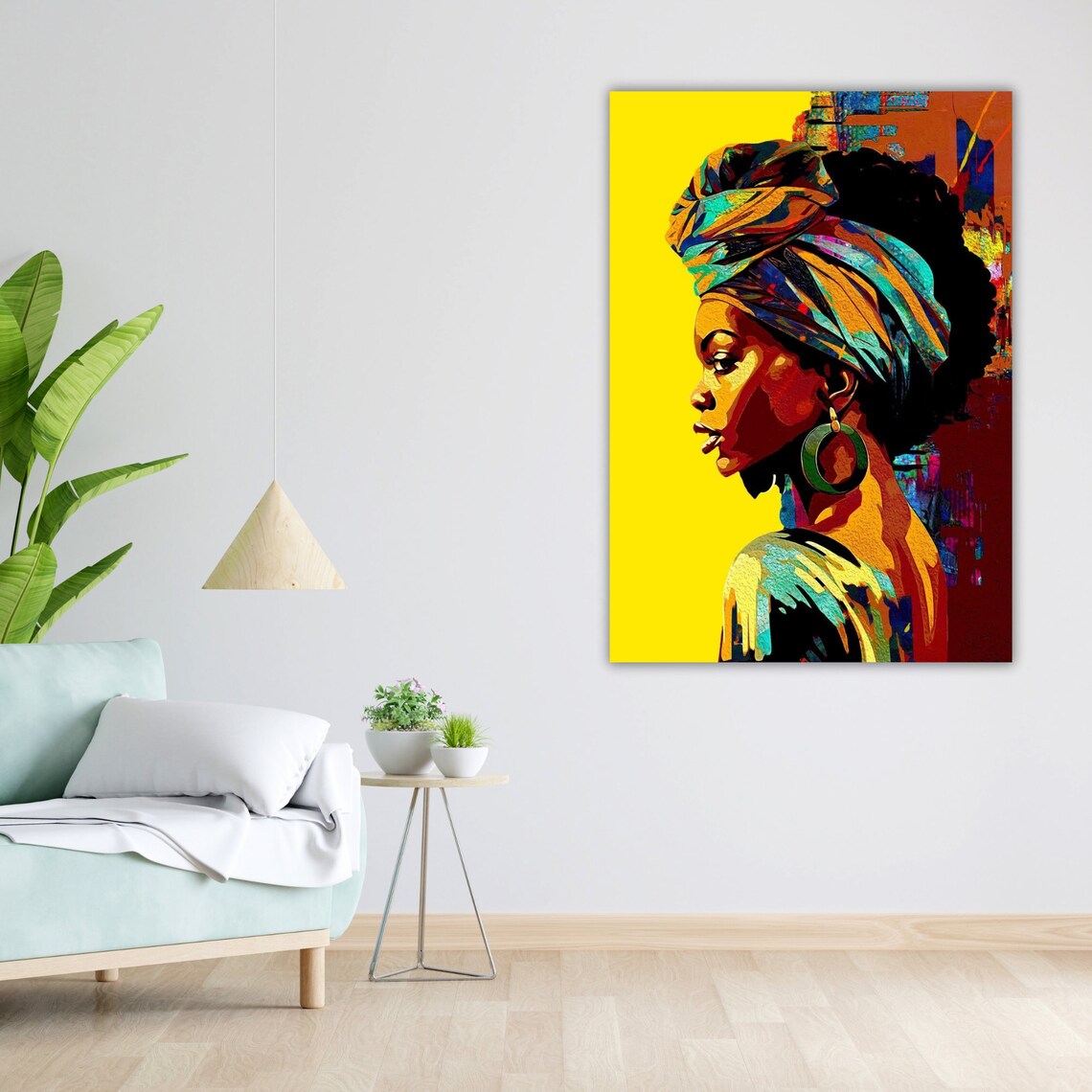 Ethnic Art Print African Woman Ready To Hang Framed Wall Decor Cultural Home Decor Wall Art - Image 5