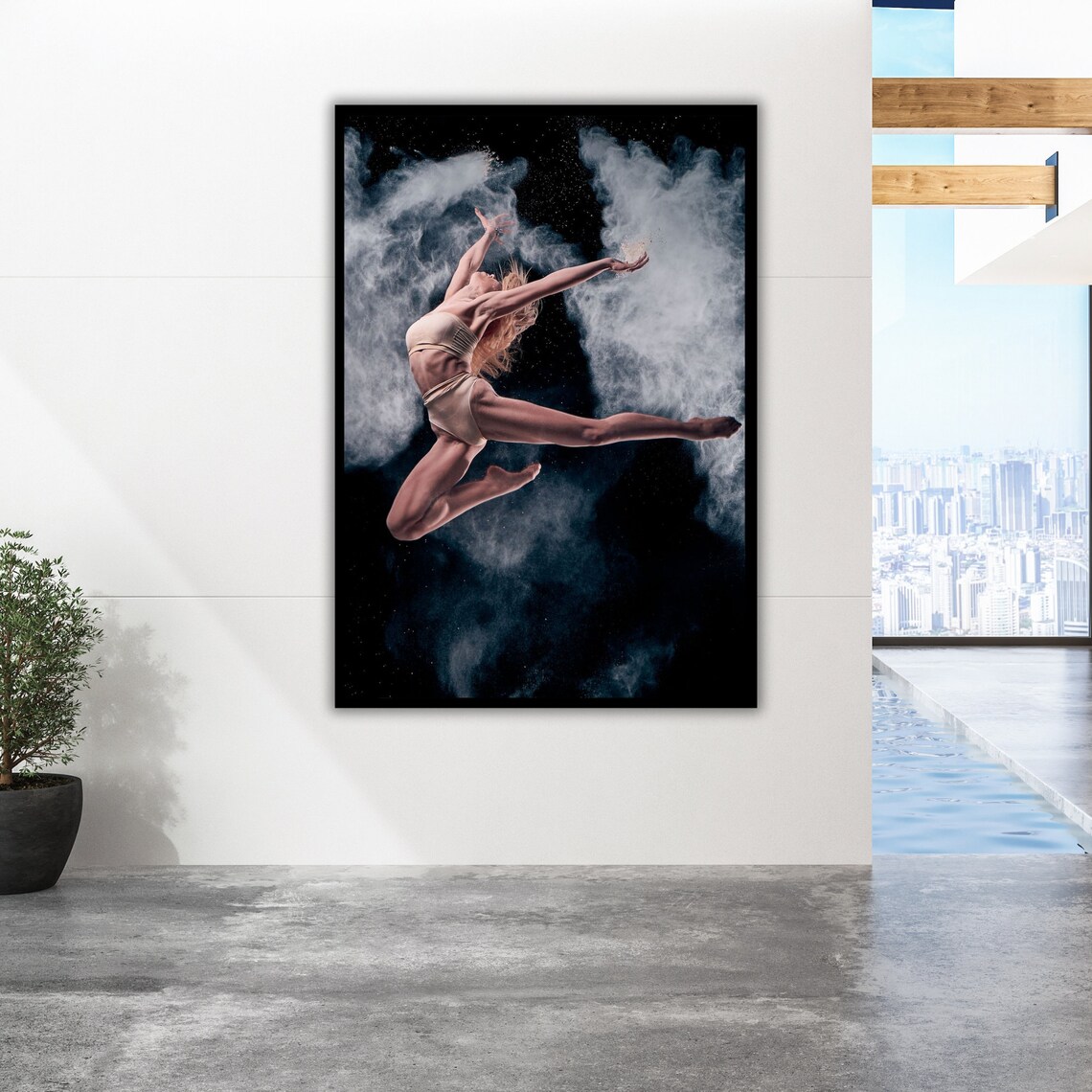Contemporary Dancer Mid Leap Dramatic Powder Burst Studio Dance Art Poster - Image 5