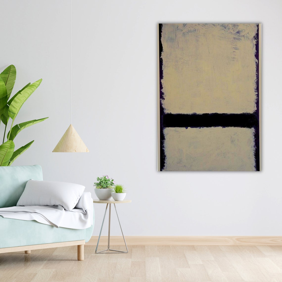 Rothko Style Cream Black Minimalist Color Field Modern Art Wall Poster - Image 5