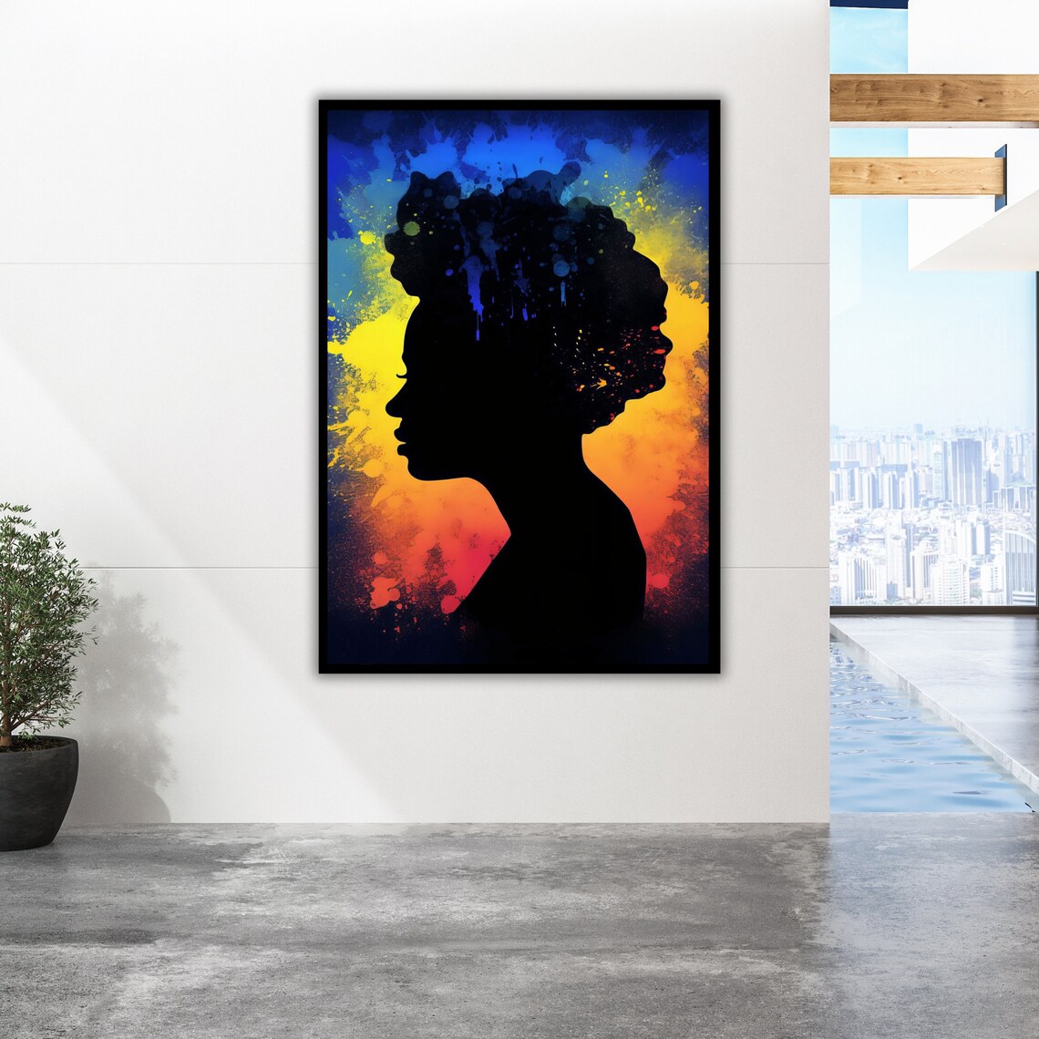 Ethnic Art Print African Woman Ready To Hang Framed Wall Decor Cultural Home Decor Wall Art - Image 5