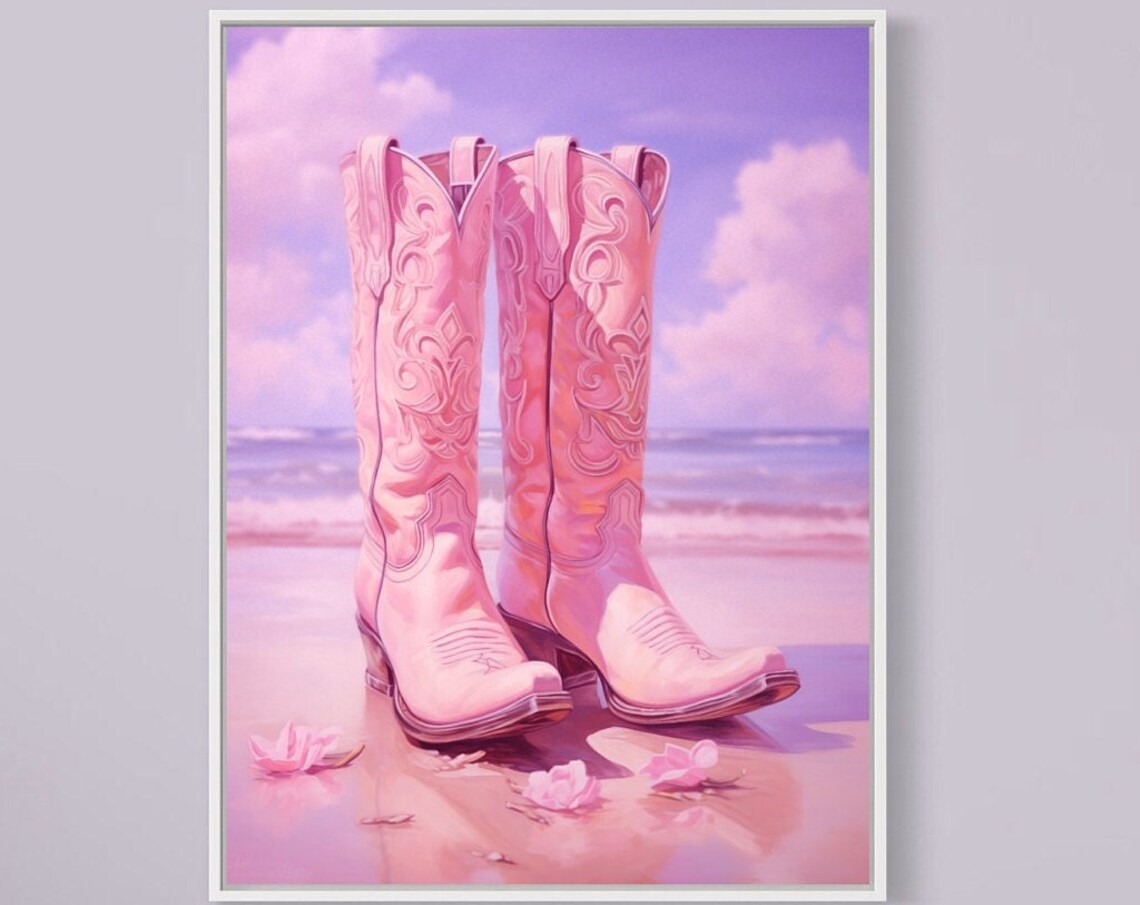 Cowgirl Boots Print, Boho Western Nursery Decor