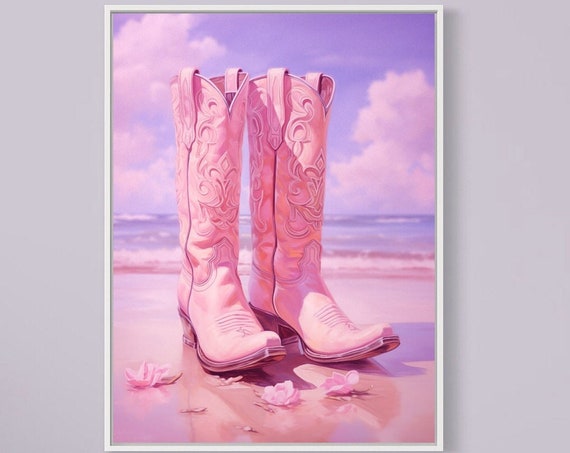 Cowgirl Boots Print, Boho Western Nursery Decor