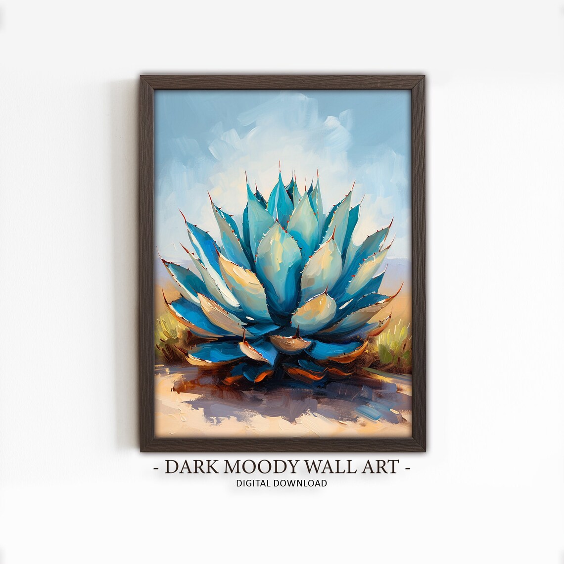 Agave Plant Wall Art, Rustic Botanical Art Print