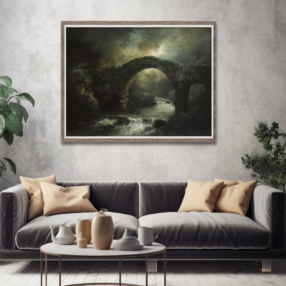 Dark Sparrow Songbird Branch Berries Moody Bird Painting Poster - Image 4