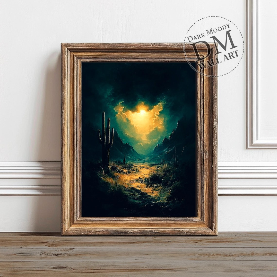 Apocalyptic Desert Wall Art Haunted Canyon Cactus Gothic Landscape