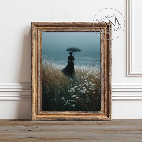 Victorian Woman Wall Art Gothic Seaside Dark Academia Portrait Print