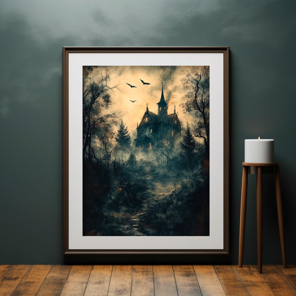 Halloween Haunted Mansion Vintage Art Print - Image 4