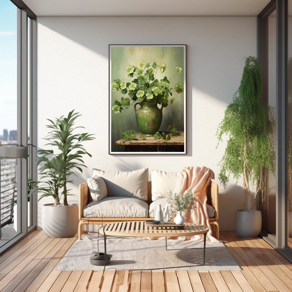 Rustic Clover St Patricks Day Art Print - Image 4