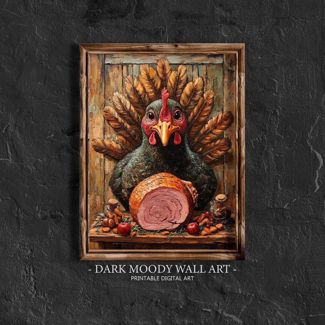 Funny Turkey Print, Thanksgiving Kitchen Art