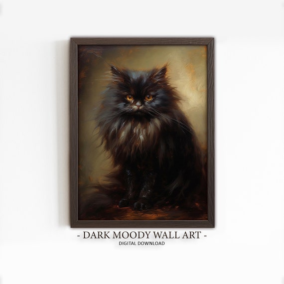Black Cat Gothic Moody Animal Art Print