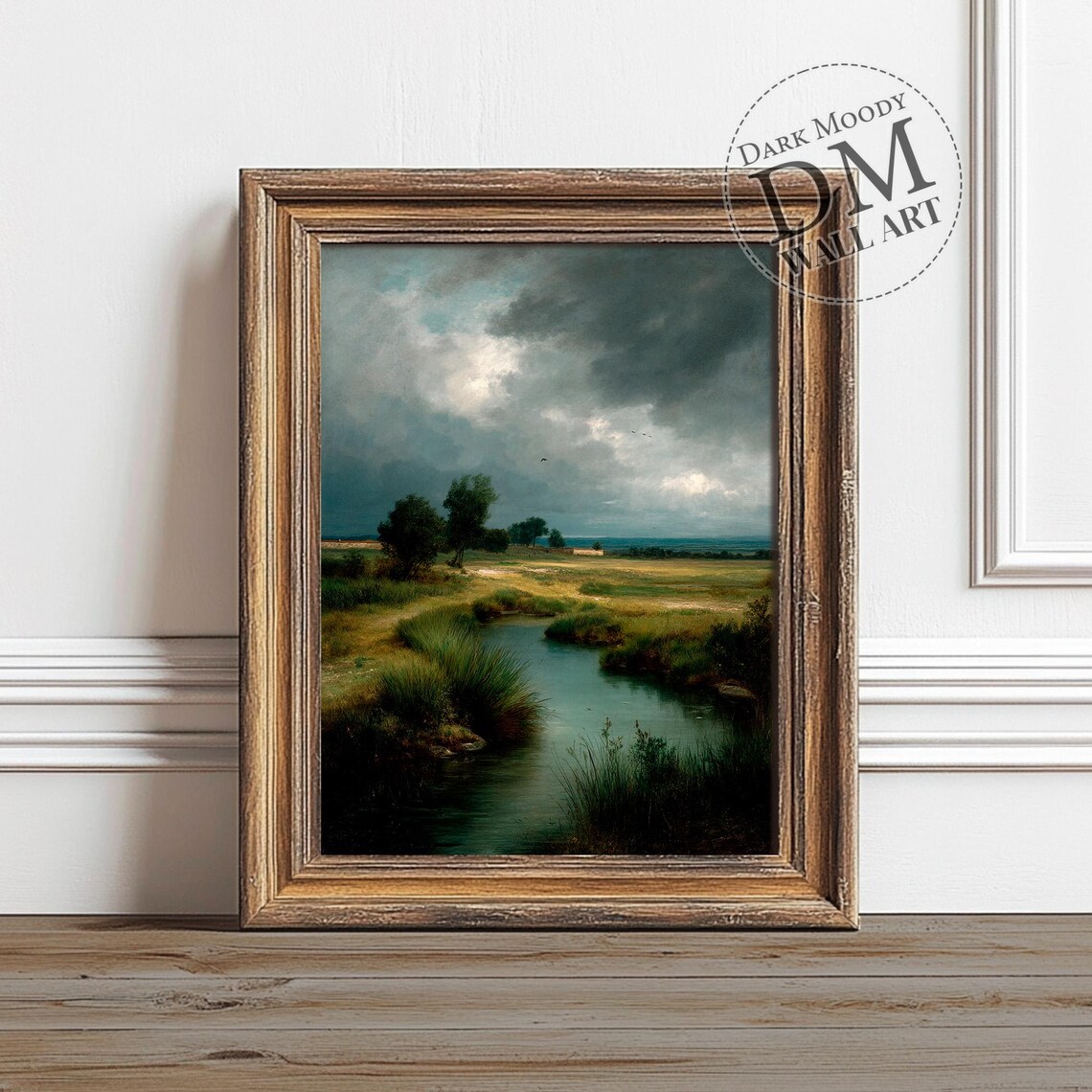 English Countryside River Poster Print, Rustic Landscape