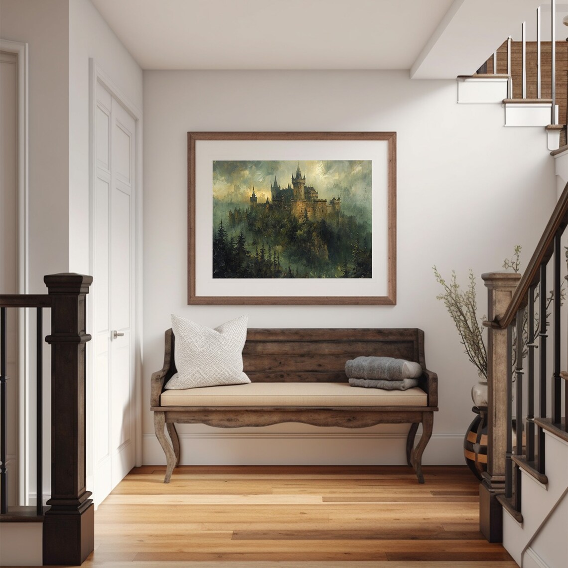 Gothic Castle Painting, Dark Moody Landscape Art Print - Image 5