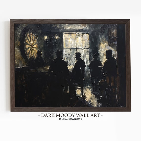 Irish Pub Print Dark Moody Art Abstract Wall Art St Patricks Day Art Irish Wall Decor